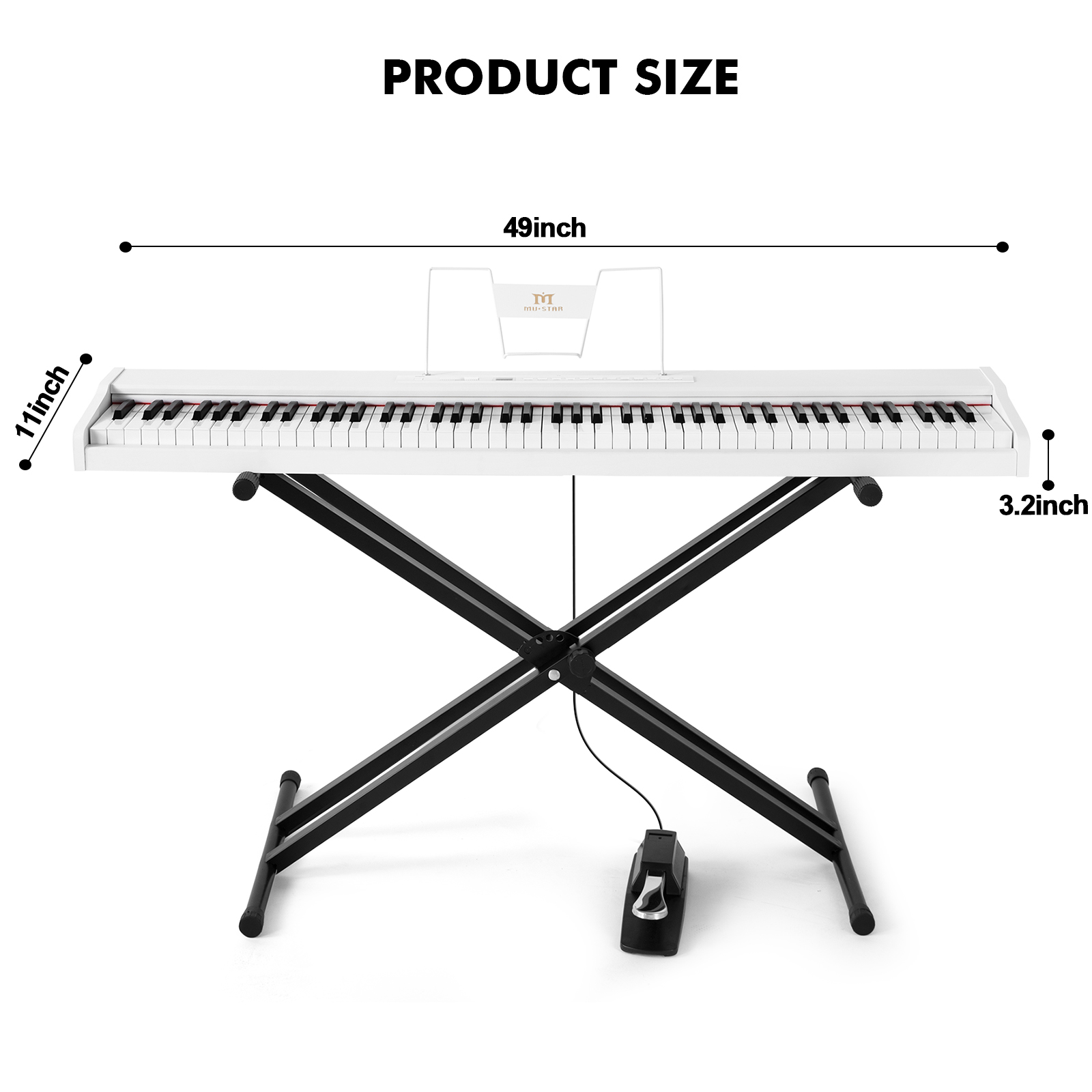 MUSTAR 88 Key Piano Keyboard S - Piano Sustain Pedal 评论和价格