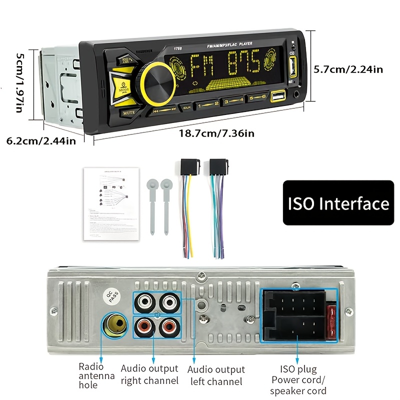 1DIN In-Dash FM Car Radio Ster - Audio Without Music 评论和价格